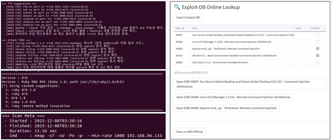 Vulnerability Fingerprinting 스캔 화면